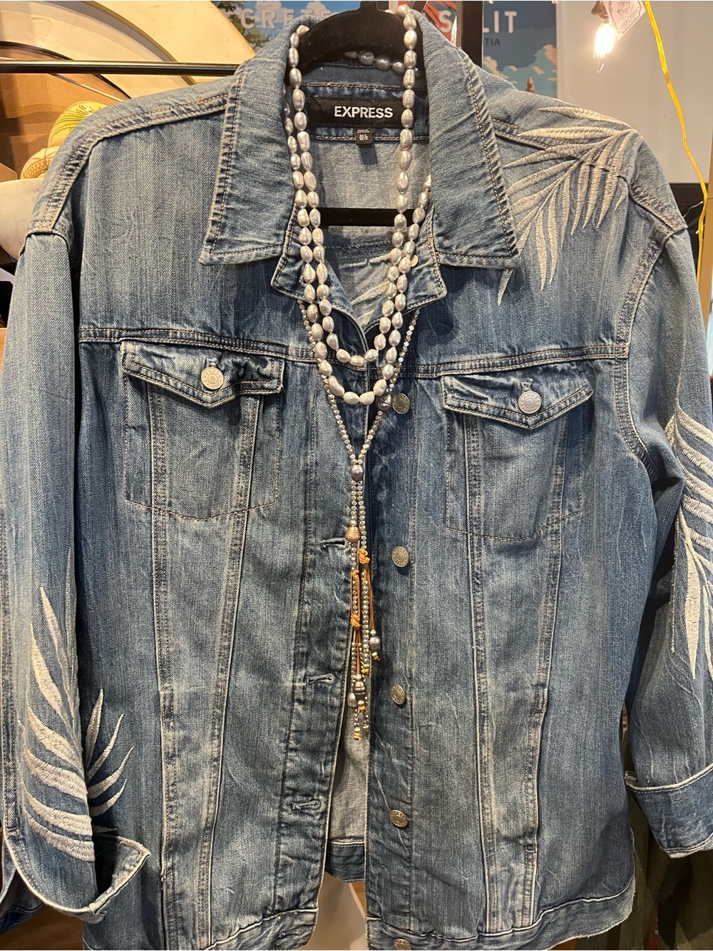 Express Embroidered Denim Jacket size M/L